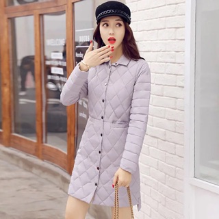Áo phao trần trám dáng dài