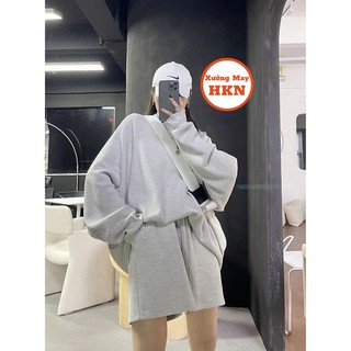 Set Đồ Nữ Thu Đông Phong Cách Áo Dài Tay Quần Sooc Vải Dày Không Nhăn Mã BC 485 Xưởng May HN