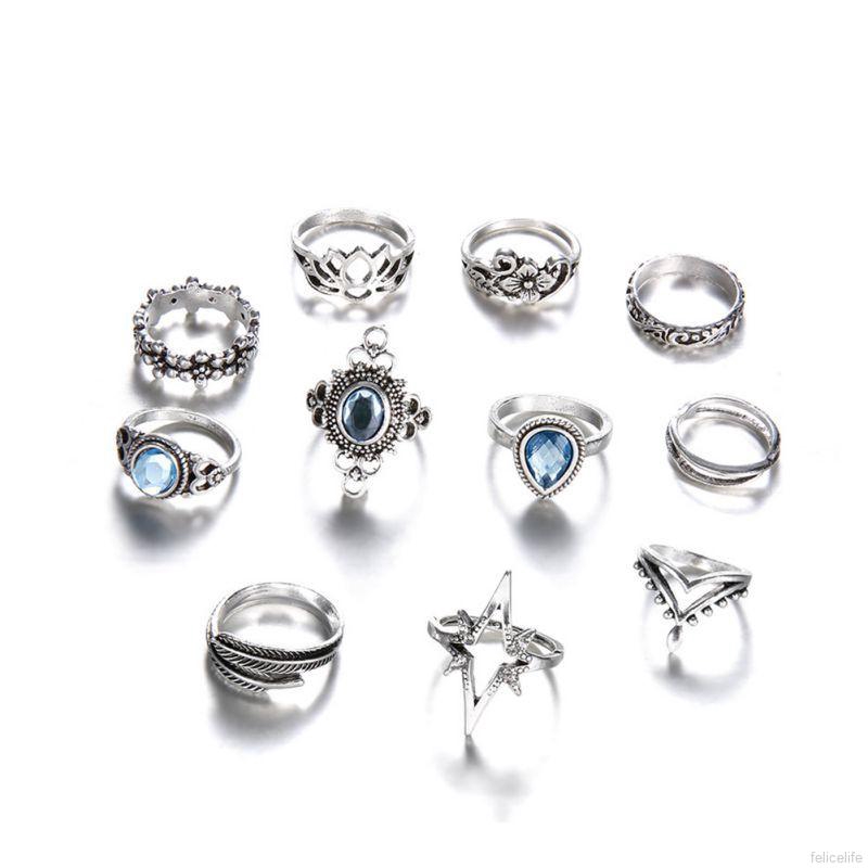 Set nhẫn đính đá kiểu dáng thanh lịch