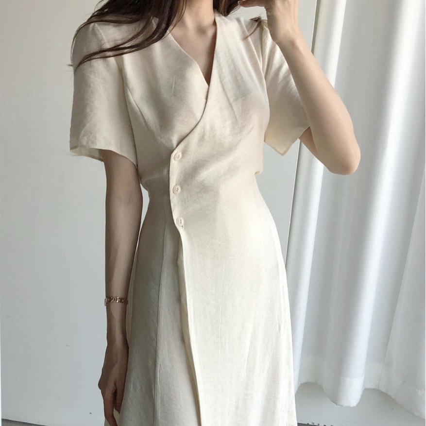 Đầm nữ cổ tim dáng ôm thời trang 33922