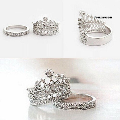 Nhẫn Hợp Kim Hình Vương Miện Đính Đá Xinh Xắn
