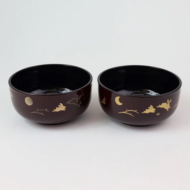 Daiso Chén Kiểu Nhật Rabbit China Bowl Brown
