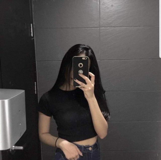 Áo CropTop Ôm Tay Ngắn Trơn Kèm Hình Thật Trải Sàn