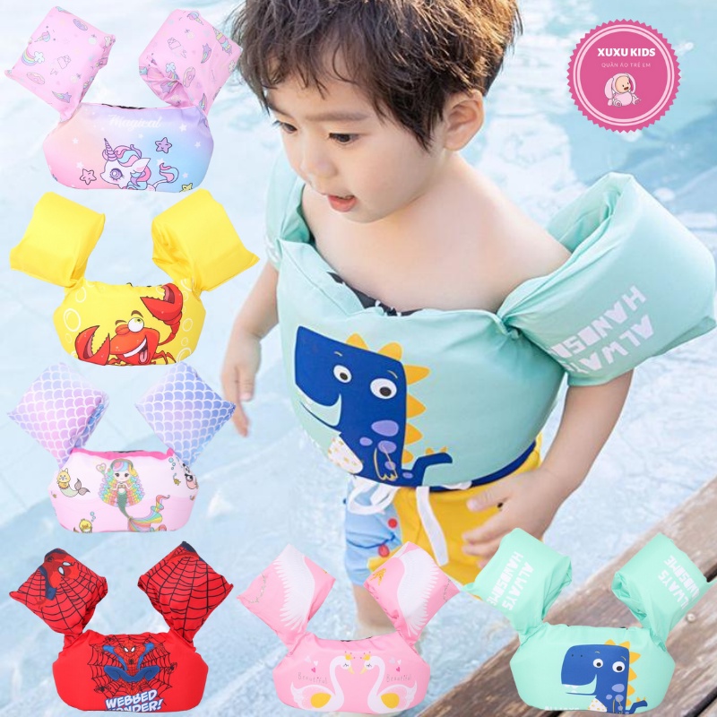 Phao tập bơi liền thân, phao tay đỡ ngực cho bé trai bé gái từ 2 đến 10 tuổi chất liệu cao cấp mềm mại Navakids