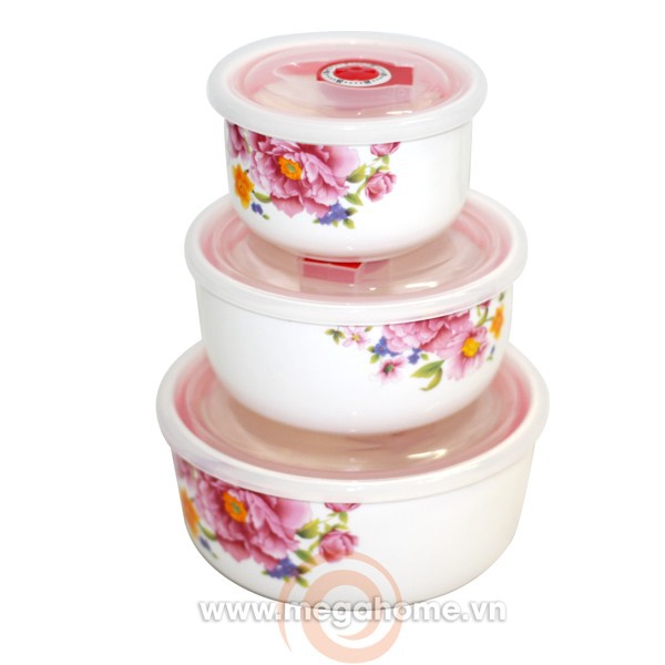 Bộ 3 bát lạnh sứ camellia cao cấp ( hoa ngẫu nhiên)