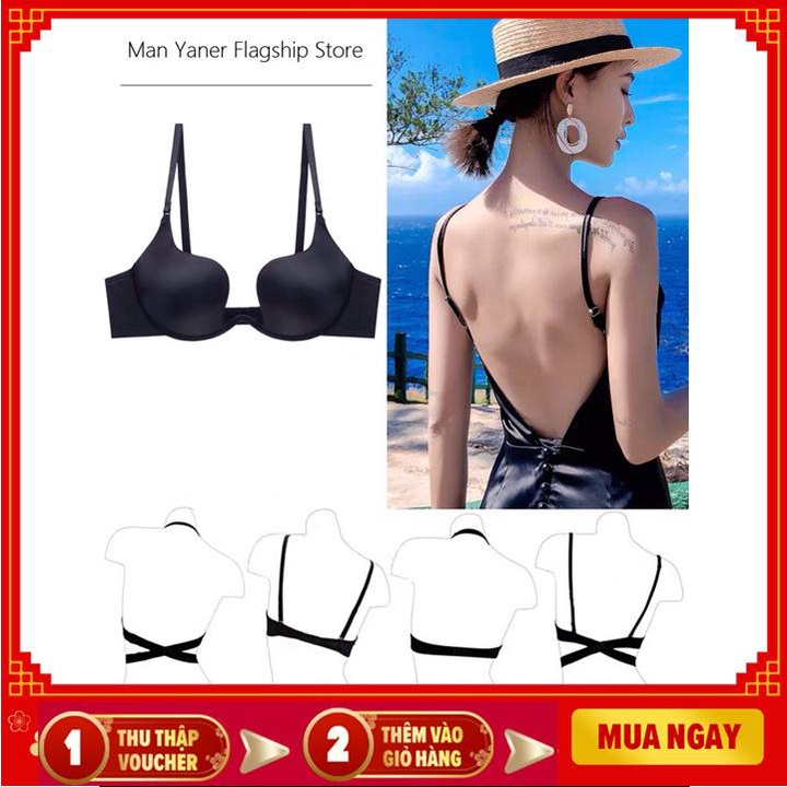 Áo lót nâng ngực có gọng khoét sâu AU02 chuyên dụng mặc váy áo hở lưng gợi cảm [Aha Store]