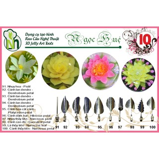 Dụng cụ làm thạch rau câu 3D Ngọc Huệ (Bộ số 10 - hoa lan denpro, hoa dâm bụt, hoa cát cánh, thủy tiên, sen đá)