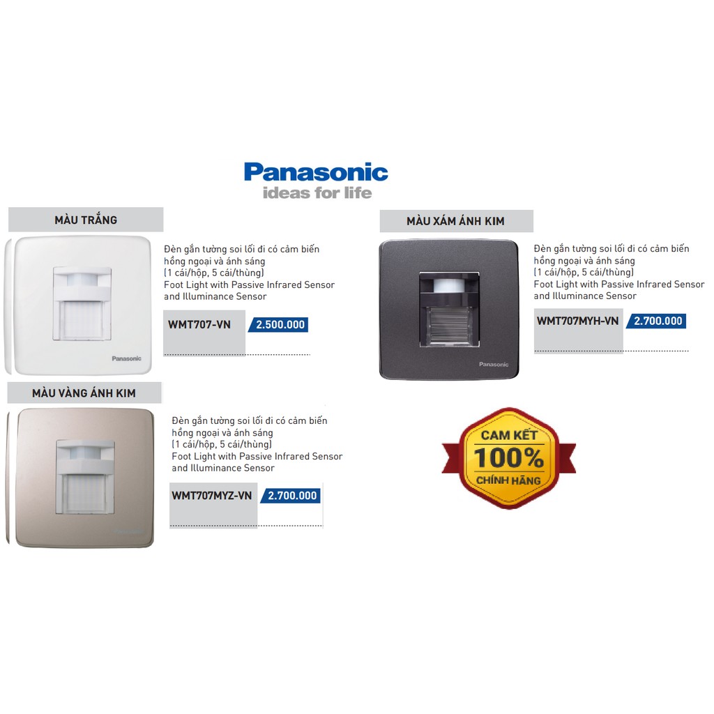 Đèn cảm biến soi lối đi Minerva  Panasonic  - WMT707-VN, WMT707MYZ-VN, WMT707MYH-VN