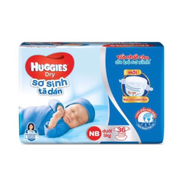 Tã dán Huggies sơ sinh NB36,S30 miếng