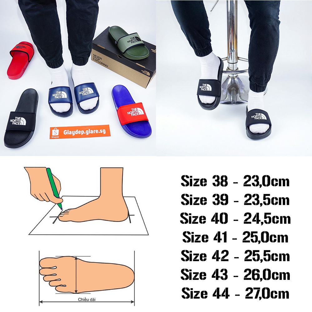 Dép bigsize nam nữ The North Face  - kiểu dáng quai ngang thời trang unisex