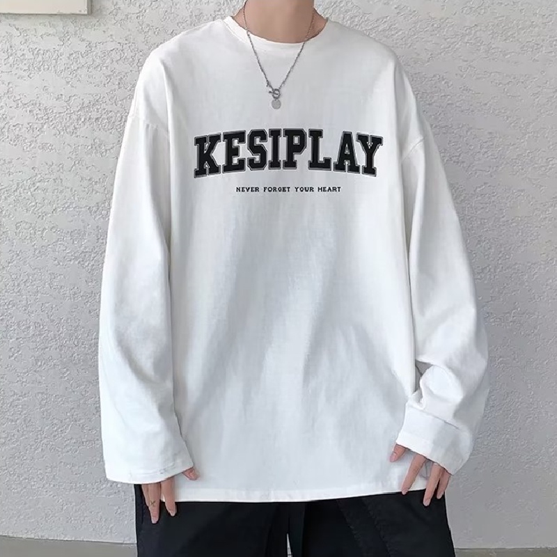 Áo Thun Tay Dài Dáng Rộng In Họa Tiết Hoạt Hình Phong Cách Hip Hop Đường Phố Cho Nam size M-5XL