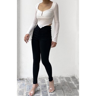 Áo Croptop Thun Gân Tay Loe
