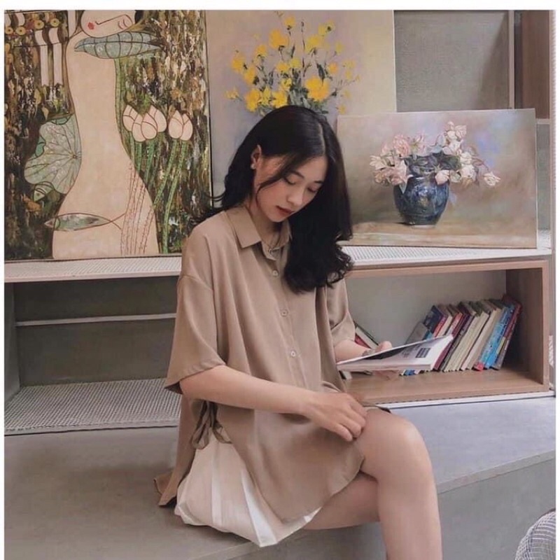 Sơ mi lụa cột nơ eo 1120