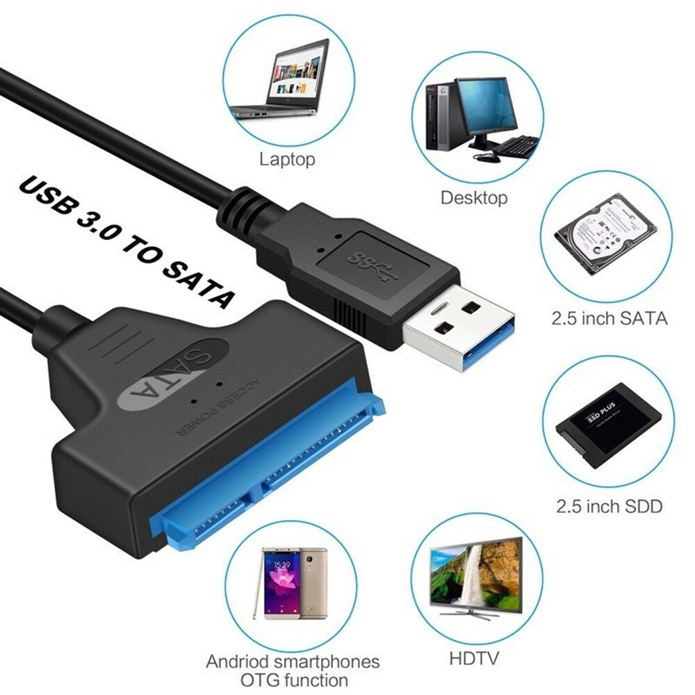 Cáp Chuyển Đổi Usb 3.0 Sang Sata 22pin Cho Ổ Cứng Hdd Ssd Hq