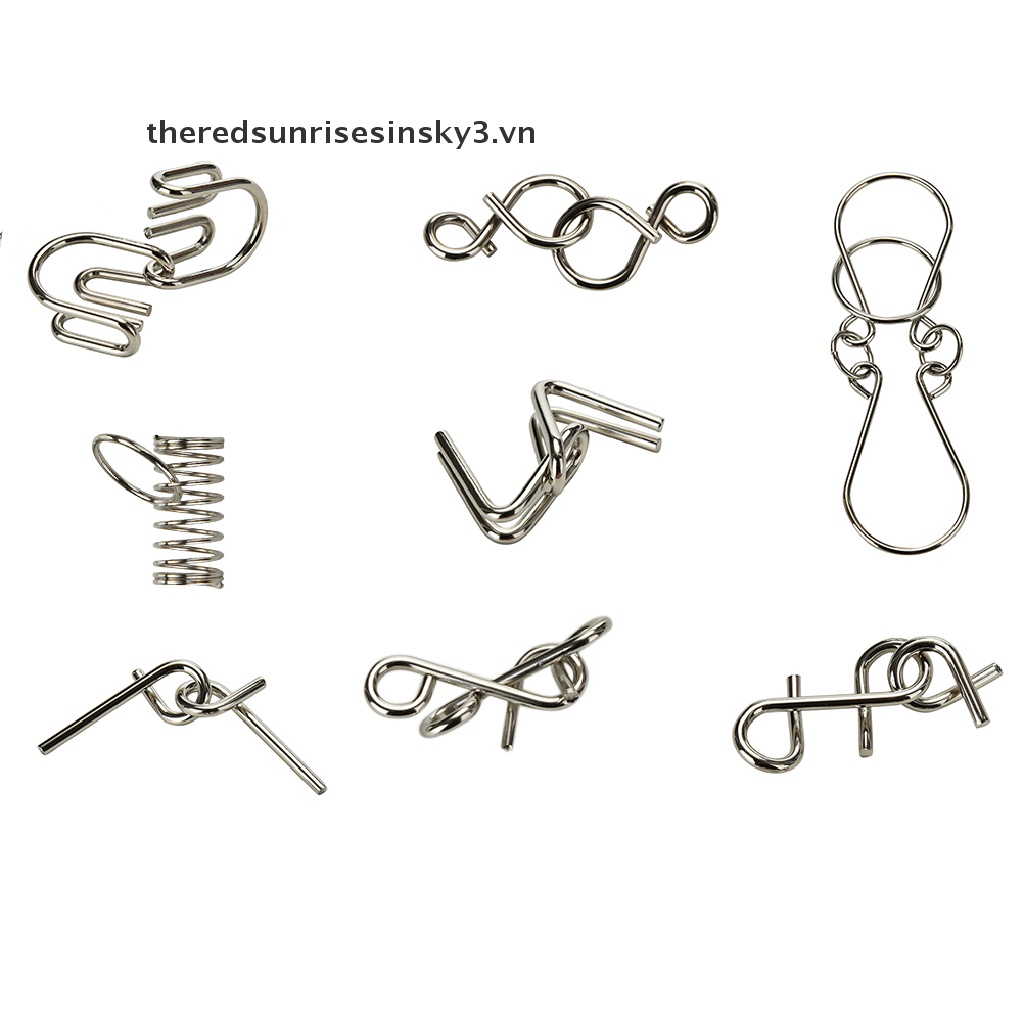 Bộ 8 Nhẫn Kim Loại Lắp Ráp Thủ Công Dành Cho Trẻ Em / Người Lớn