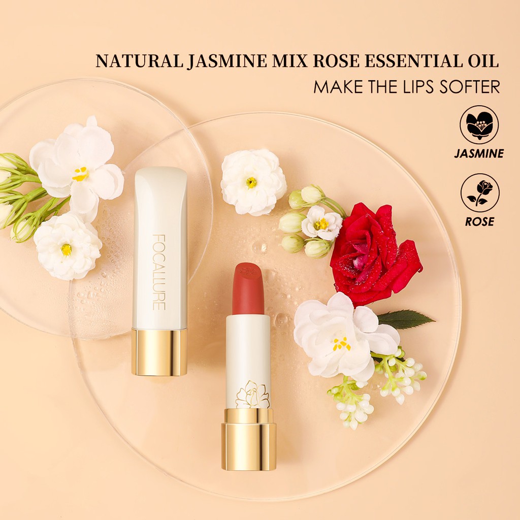 JM Focallure Rose Lipstick High Pigment Water Resistant Long Lasting Smooth Smooth Lips 30g