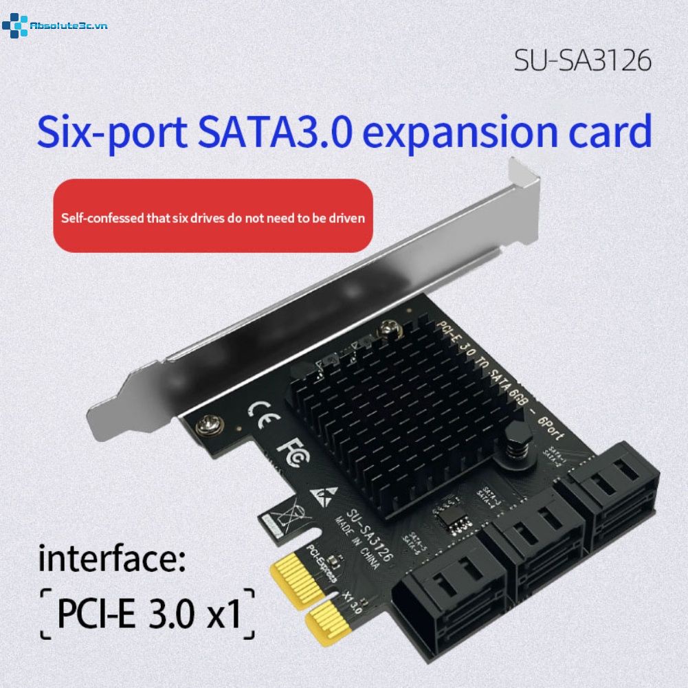 Card mở rộng ASM1166 Chip 6 cổng SATA 3.0 cho PCIE PCI Express SATA 3 | BigBuy360 - bigbuy360.vn