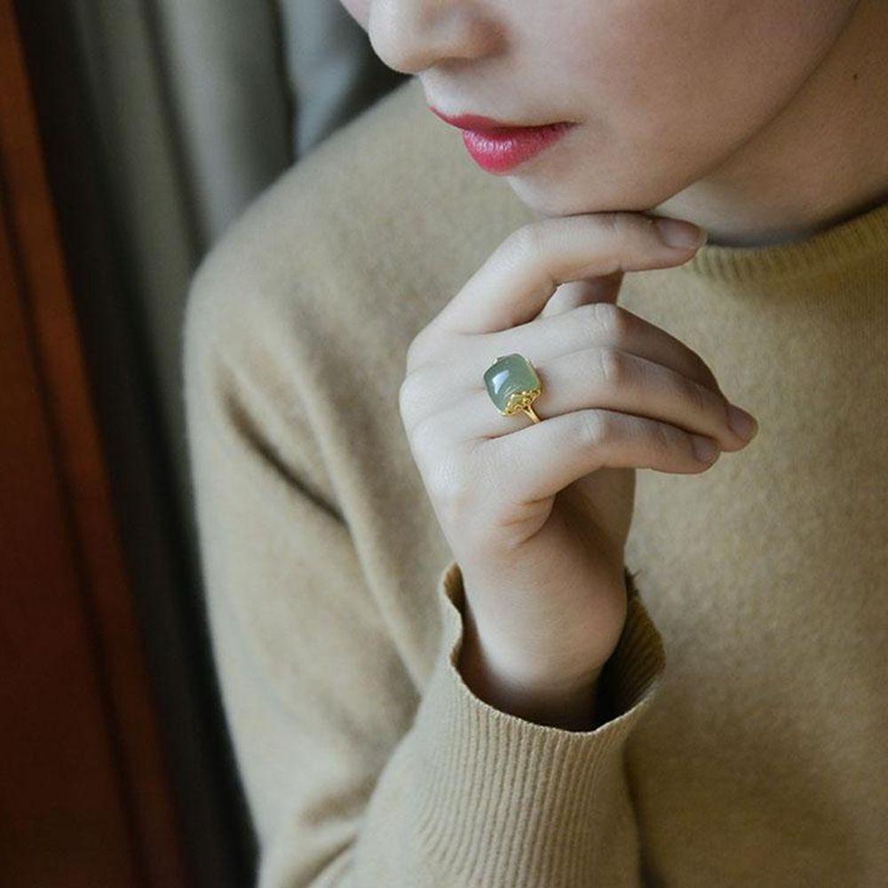 Nhẫn Thời Trang Thanh Lịch Cá Tính|Nhẫn Thiết Kế Hình Học Phong Cách Trung Hoa Dành Cho Nữ