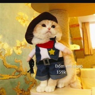 bộ cosplay cao bồi cho chó mèo đúng tính chất cao bồi giá siêu hót 159k