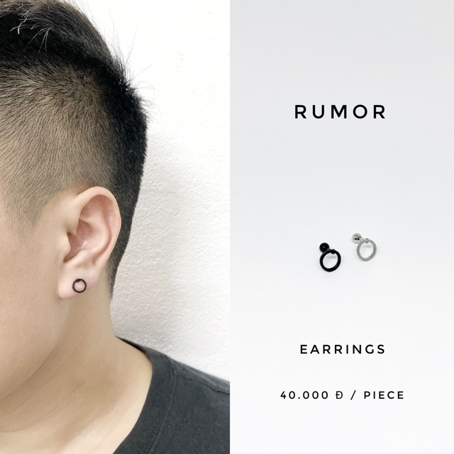 Khuyên tai minimal hình tròn thép y tế cao cấp