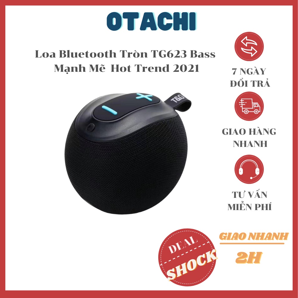 Loa Bluetooth Tròn Không Dây TG623 Bass Mạnh Mẽ Chống Nước Hot Trend 2022