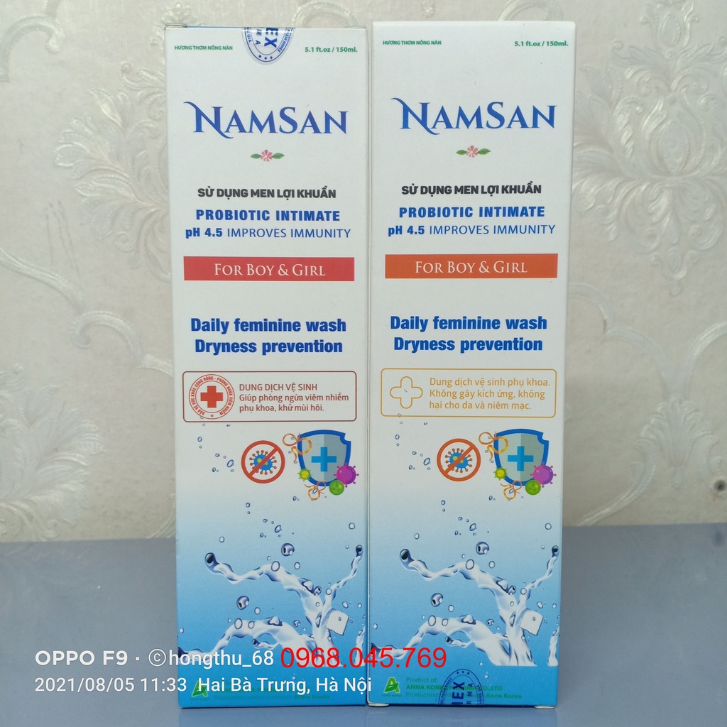Dung dịch phụ khoa NAMSAN dùng cho cả nam & nữ không gây kích ứng da và niêm mạc