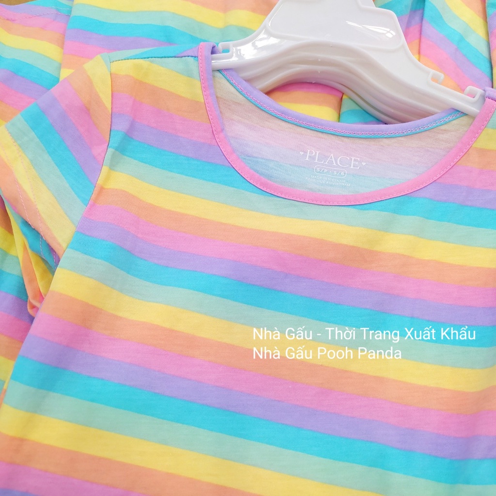 Đầm tay ngắn sọc nhiều màu Place BG2244