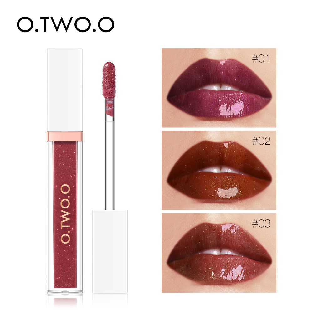 【Ready Stock】 O.TWO.O 7 Colors Natural Long-Lasting Moisturizing Lip Gloss Starry Sky Glass Water Light Lip Glaze