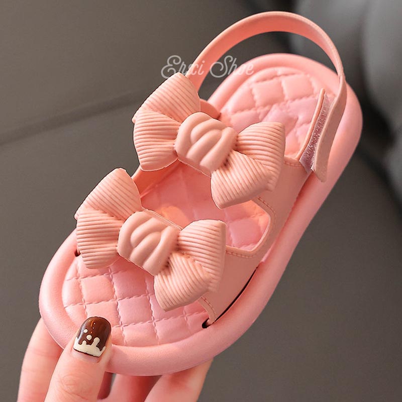 Giày sandal đế bệt hở ngón thiết kế dễ thương cho bé gái