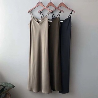 Đầm hai dây dáng dài - váy hai dây basic nữ