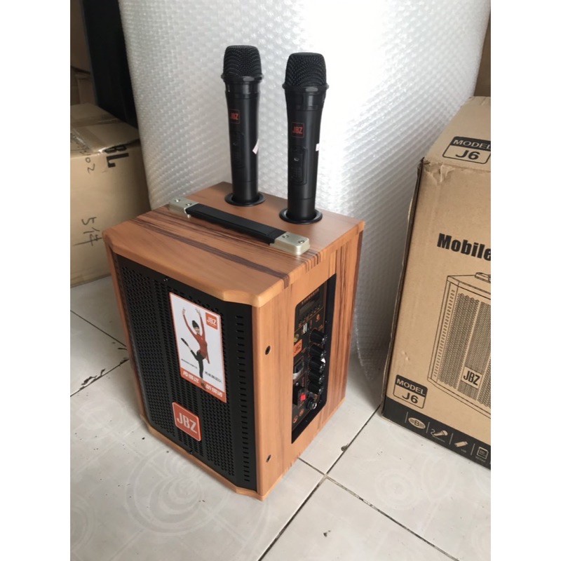 Loa kéo Bluetooth hát Karaoke Bass 2 tấc 200W JBZ J7 tặng kèm 2 Micro không dây