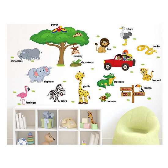 Decal dán tường sở thú cho bé