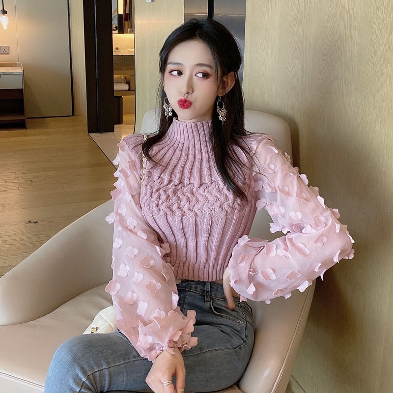 Áo Sweater Phối Ren Thiết Kế Mới Thời Trang Dành Cho Mùa Thu