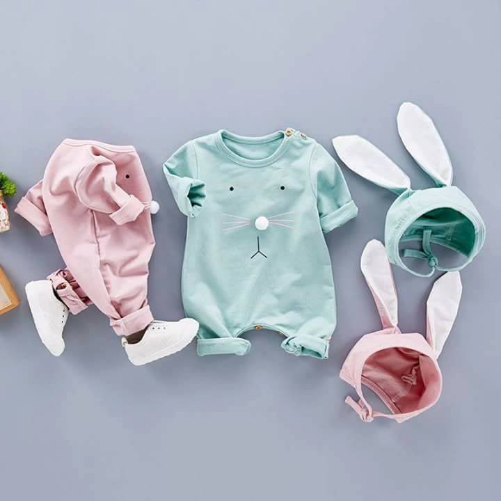 Body thỏ ngọc kèm mũ cho bé 3-13kg -Bé Xinh Shop