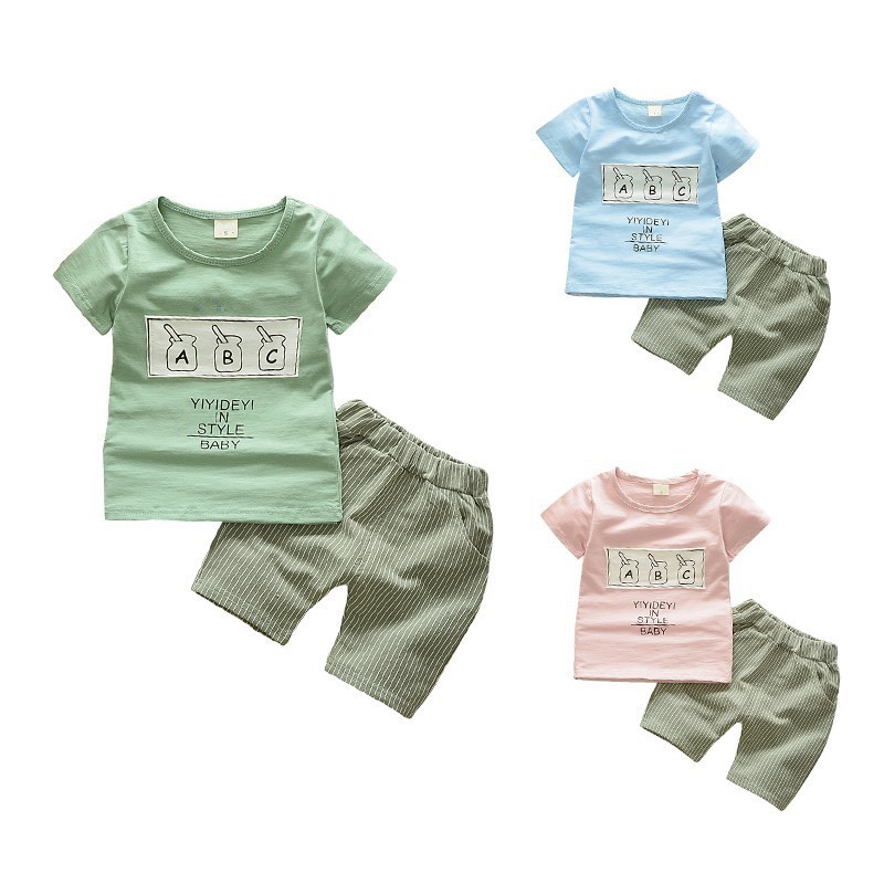 Set áo thun tay ngắn &amp; quần short cho bé trai &amp; gái