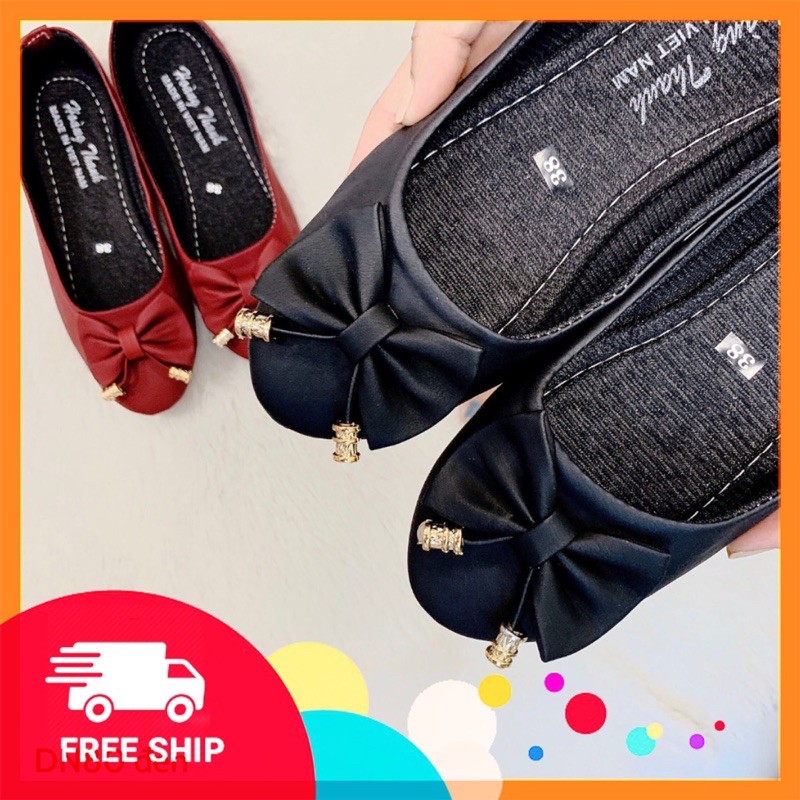 [FreeShip-Xả Kho]  Giày Búp Bê Bệp Nữ Dính Nơ Xinh Xắn Mã DN80