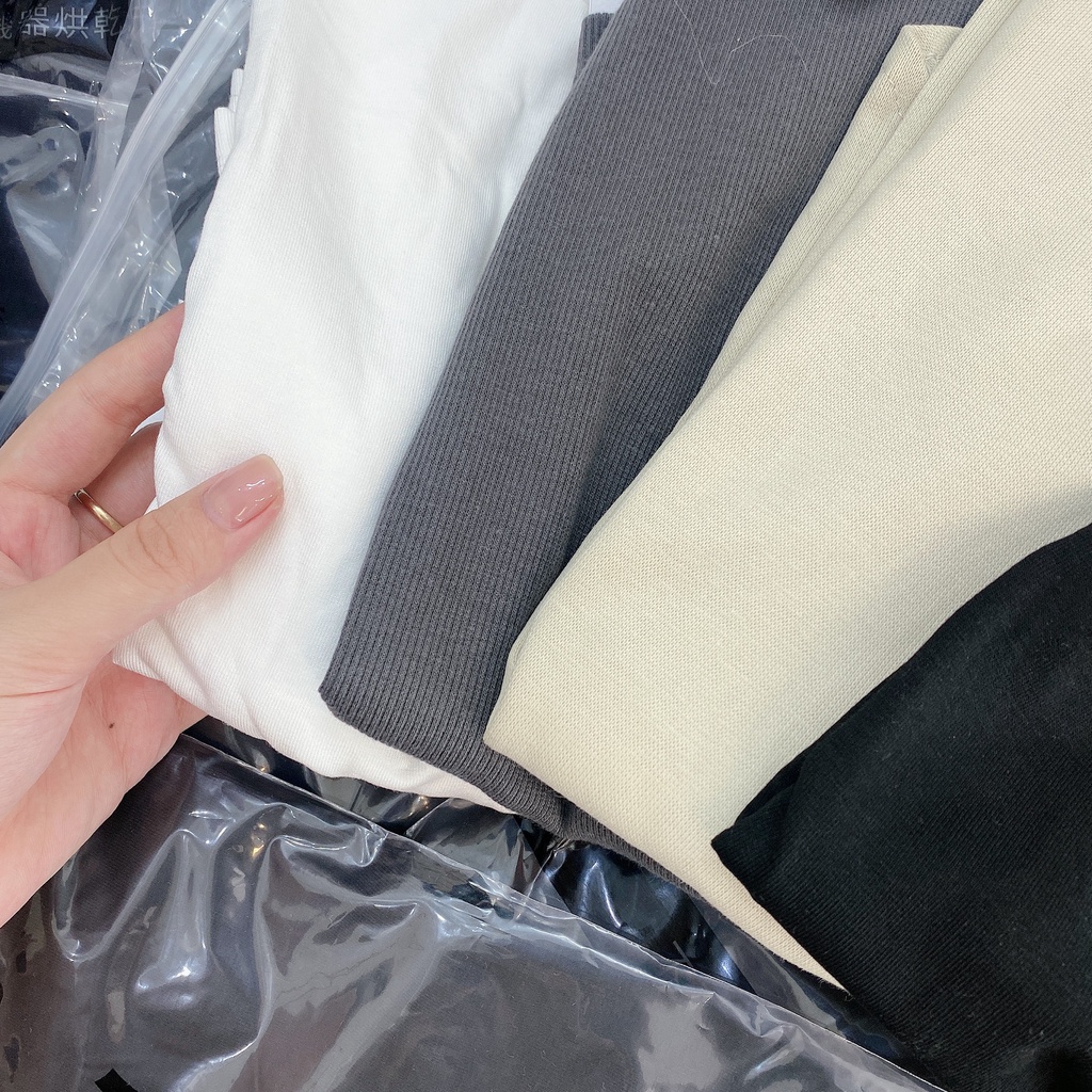 Áo Len  Nữ VATI Cổ Chữ U  Áo Thun Nữ Dài Tay Uniex Chất Bozip Cao Cấp Co Dãn Nhẹ Nhiều Màu