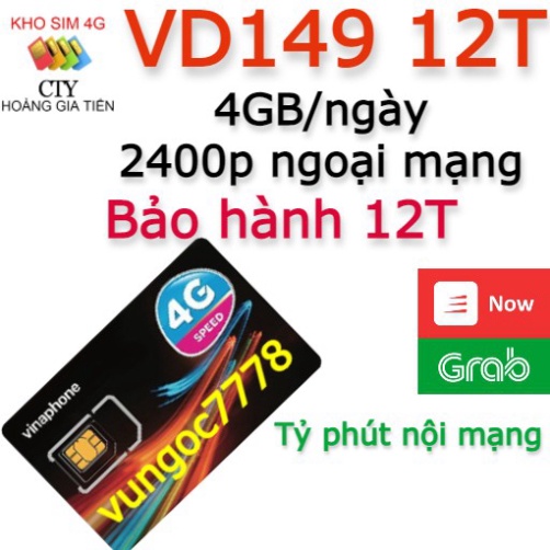 FLAT SALE SIM VINA VD149 KM 4GB/NGÀY VD89 KM 2GB/NGÀY GỌI MIỄN PHÍ TRONG SUỐT 12 THÁNG