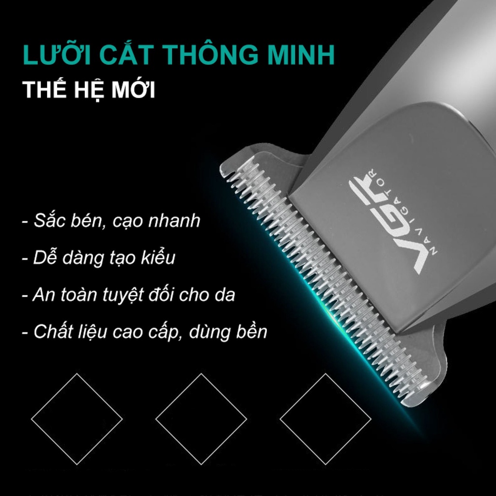 Tông đơ cắt tóc nam không dây VGR chuyên nghiệp dùng cho gia đình người lớn trẻ em,- TẶNG KÈM 5 ĐẦU CẮT VÀ CHỔI VỆ SINH