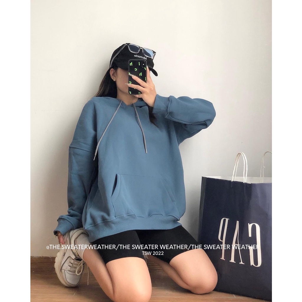 Áo hoodie nỉ bông trơn