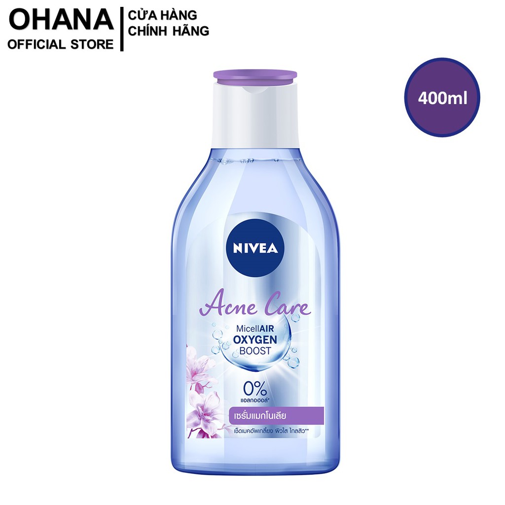 Nước Tẩy Trang Không Cồn, Chăm Sóc Da Mụn Nivea Acne Care Micellar Water 400ml - Tím - 80116