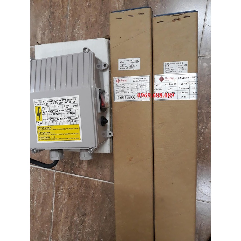 Bơm Hỏa Tiễn PERONI 750W  2.5inh cho ống 76 2.5PRm1.5/33-0.75