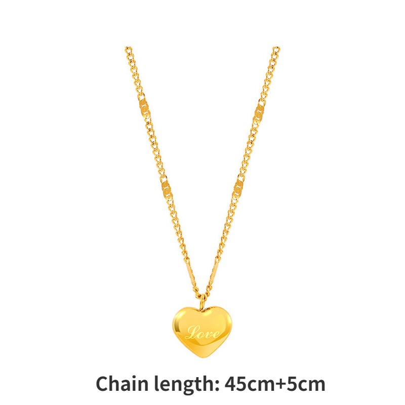 Vòng Cổ Choker Bằng Hợp Kim Mặt Hình Trái Tim Màu Vàng Thời Trang Cho Nữ