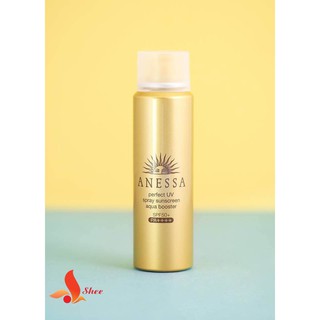 (Mẫu mới nhất 2019) Xịt chống nắng Anessa Anessa perfect UV Spray Sunscreen Aqua Boster Nhật Bản màu vàng