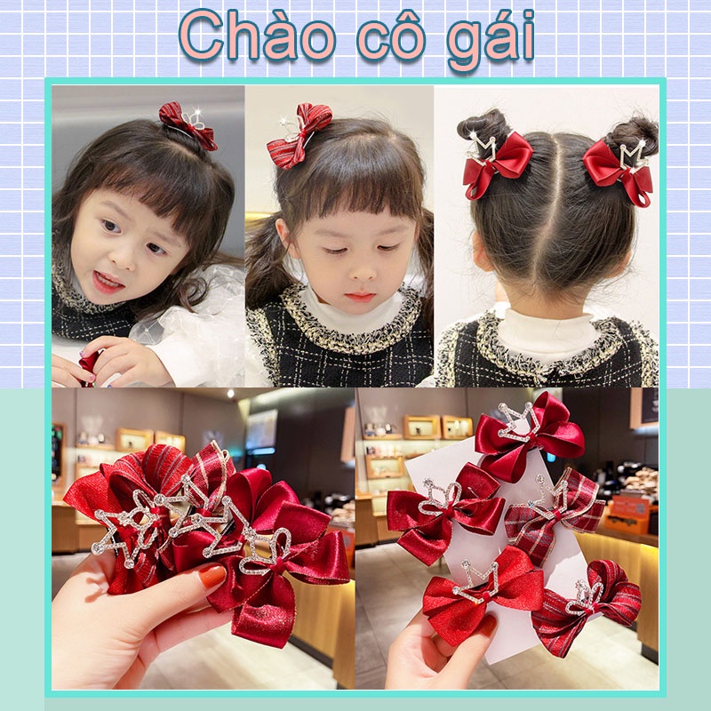 Kẹp tóc hình vương miện dễ thương cho bé gái