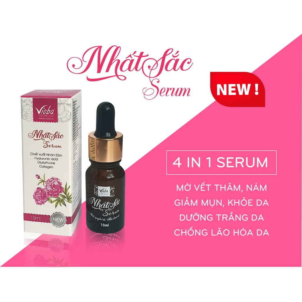 [2 chai] Mặt nạ - Serum: Bổ sung thành phần mới Collagen, Hyaluronic Acid...Giảm mụn, mờ thâm, nám, tàn nhang. Chai 10ml