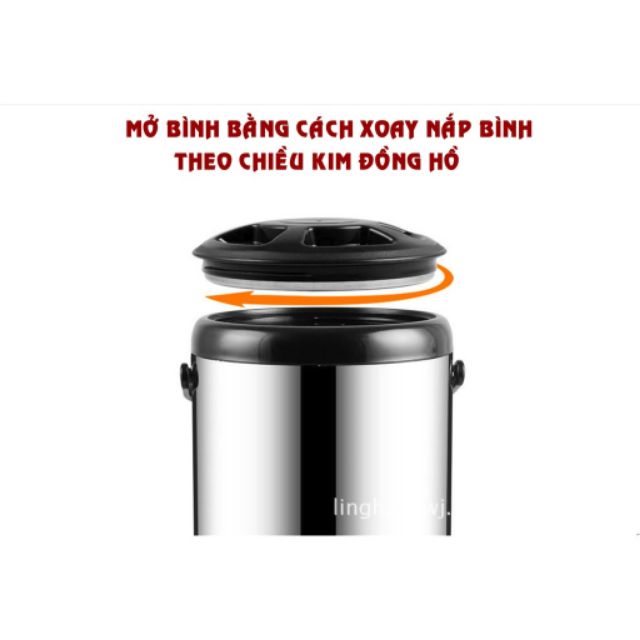 Bình Giữ Nhiệt Ủ Trà sữa inox có 3 lớp - loại 6 lít