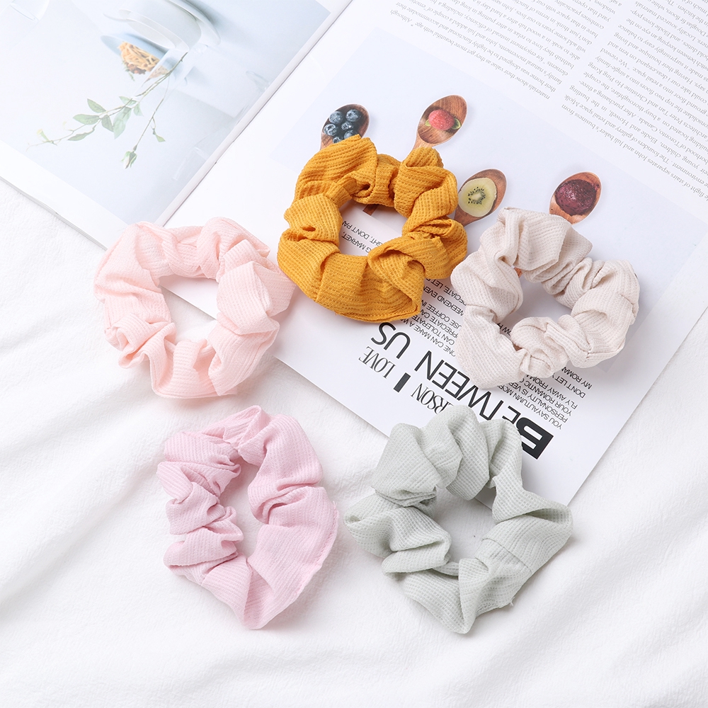 Dây cột tóc thắt nơ màu trơn thời trang cho nữ