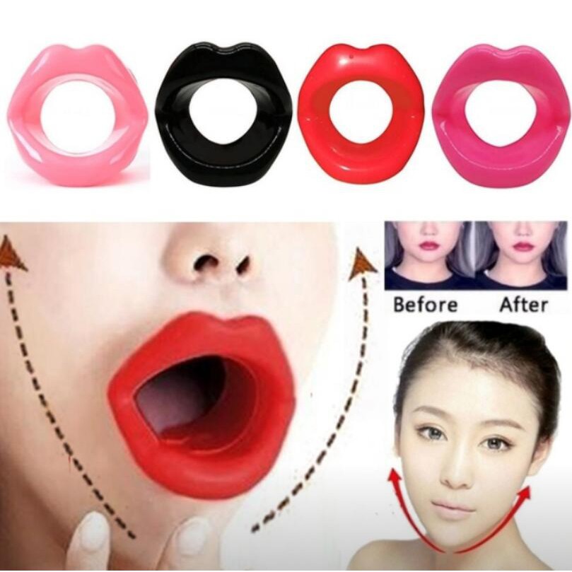 2PCS Cao su silicon Nâng cơ mặt Huấn luyện viên Môi Miệng Máy tập làm săn chắc cơ mặt Máy tập massage mặt Chống nhăn tập thể dục Công cụ miệng