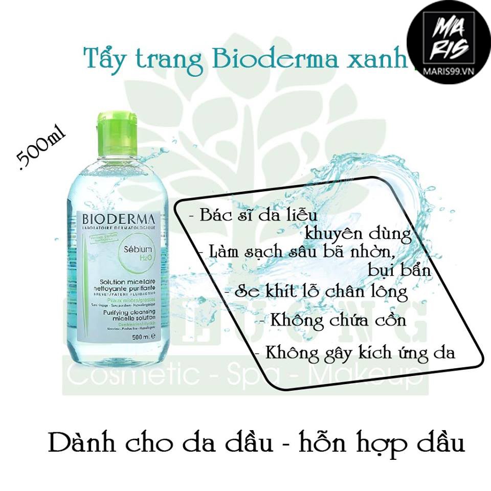 Nước tẩy trang Bioderma dành cho da dầu, da mụn - Nước tẩy trang Bioderma công nghệ Micellar Sebium H2O